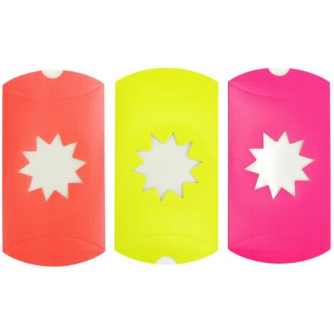 Boite cadeau cartonnée fluo avec fenêtre 12cm 3 pi (1/3)