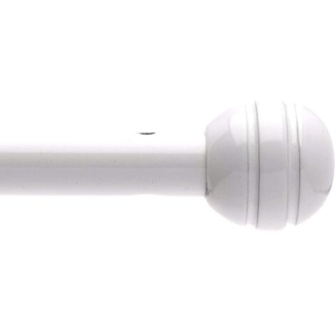 Ateliers28 Tringles Rondes pour Vitrage Métal, Ø 10, 1 Tringle Ronde Embout Boule 70-110 cm, Blanc T10016873 (1/3)