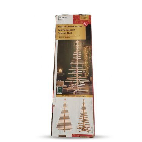 LIVARNO HOME - Sapin de Noël - 160 x 85 cm - Bois véritable FSC - 23 branches rotatives - EAN 4052916721810 - Style contemporain personnalisable - Voir photos pour détails