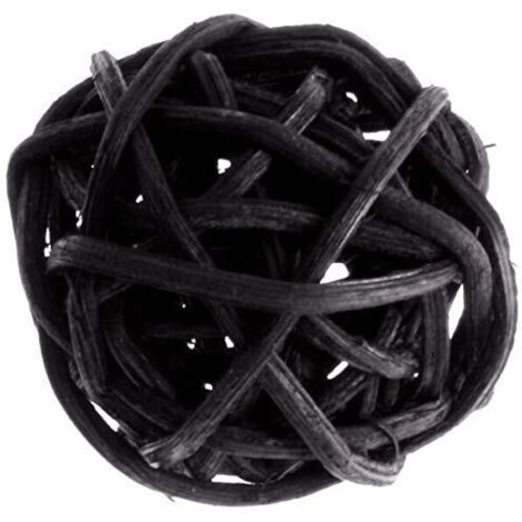 S Boule de rotin Noire décorative 3cm (x12) R/3012 (1/2)