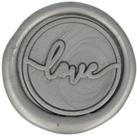 Artemio Lot de 10 autocollants Wax Love 25 mm Argenté (1/3)
