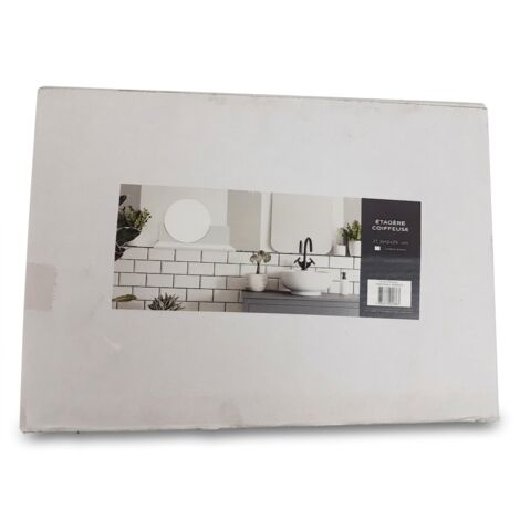 NOW DESIGN - Étagère coiffeuse - 37,3x12x25cm - Coloris blanc - Design épuré - Voir photos (1/2)