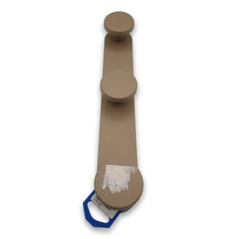 PMX TWIN CAPP - Porte-manteau mural - 3 têtes - Plastique beige taupe - Fixation invisible - Voir photos (1/3)