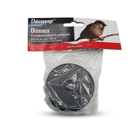 DÉCAMP' - Effaroucheur à oiseaux - Bobine nylon 30 m - TM09A19 - 3355660000981 - Action sonore par vibration du vent - Réutilisable - Voir photos pour détails (1/2)