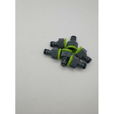 Lot de 6 - Raccords de robinet pour tuyau d'arrosage - Plastique - Entrée femelle filetée et sortie mâle pour raccord rapide standard - Bague de serrage ergonomique crantée - Voir photos pour détails (1/3)