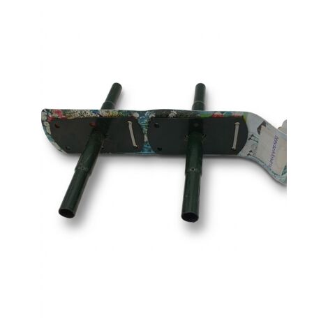 Lot de 2 - DERNBOIA - Supports pour jardinières - Métal vert et noir - Fixation murale ou garde-corps - AYW4TK - Plaques de fixation pré-percées - Sans visserie - Voir photos pour détails (1/2)