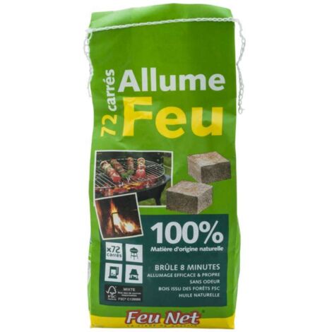 Décamp - allume feu en sac 72 carres feu net barbecue
