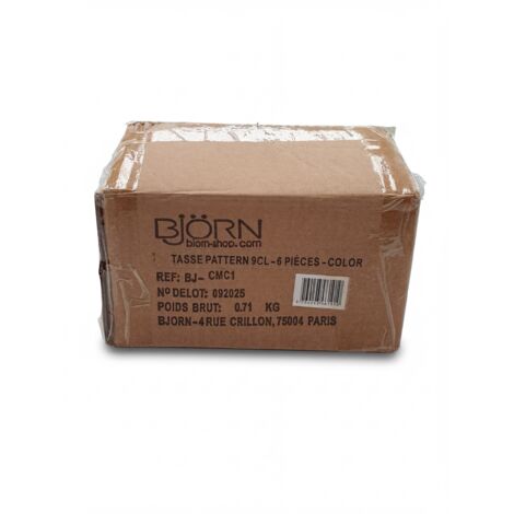 [Lot de 6] - BJÖRN - Tasses Pattern 9cl - Motifs géométriques colorés - Design moderne - Carton ouvert - Voir photos (1/5)