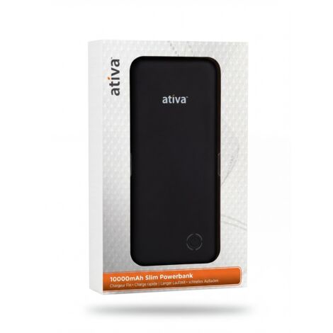 ATIVA - Batterie externe 10000mAh Slim Powerbank - Double sortie USB - Design fin et portable - Voir photos