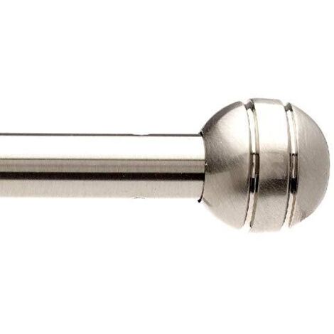 TRINGLES Rondes pour VITRAGE Metal Ø10 1 Tringle Ronde Embout Boule 70-110CM Chrome Mat (1/3)