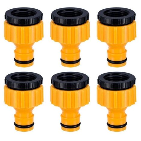 TOPWAYS® Plastique 3/4 '' and 1/2 '' BSP 2in1 Nez de Robinet d'arrosage à Visser débit Tap Connector Threaded Faucet Adapter 6 Pack (1/5)