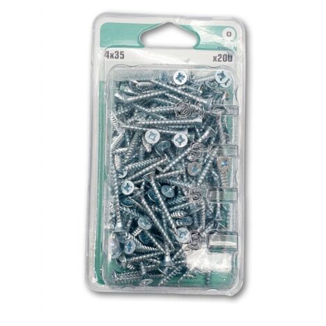 NORAIL - Vis pour aggloméré et bois - 4x35 mm - Tête fraisée Pozidriv PZ2 - Acier zingué - Filetage partiel - DIN 7505 - Boîte de 200 pièces - Réf 410757 - Idéal pour serrage de deux pièces - Voir pho (1/4)