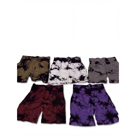 Lot de 5 - MARQUE INCONNUE - Shorts de sport femme - Taille M - Tie-dye sans couture - Effet galbant - Voir photos (1/5)