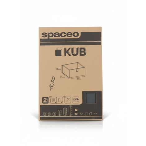 SPACEO KUB - Tiroir de rangement pour étagère modulaire - 32.4 x 31.5 x 15.3 cm - Gris anthracite - Réf 82013166 - Montage sans outils - Fabrication française - Voir photos pour détails (1/5)