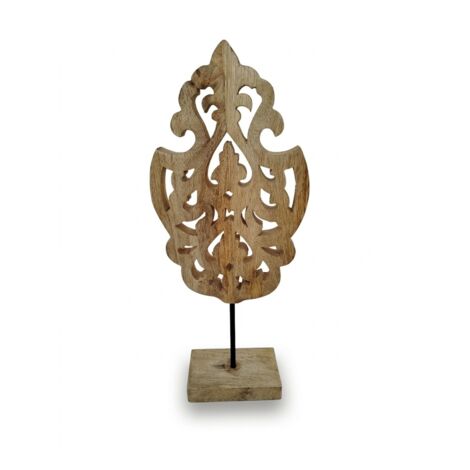 Sculpture de décoration en bois sculpté - Style bohème - Hauteur 31cm - Socle avec patins de protection - Voir photos (1/5)