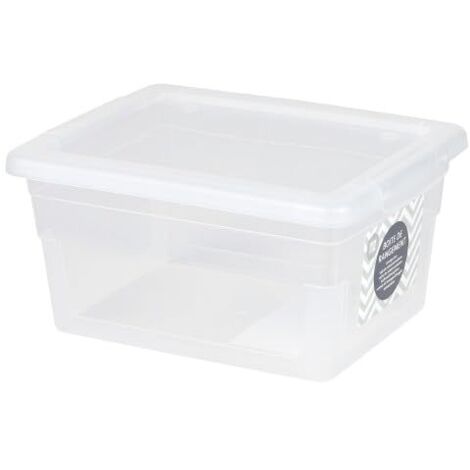 Urban living SUZIE BOITE DE RANGEMENT EN PLASTIQUE 2,1L AVEC COUVERCLE CLIP 20X16XH10CM (1/2)