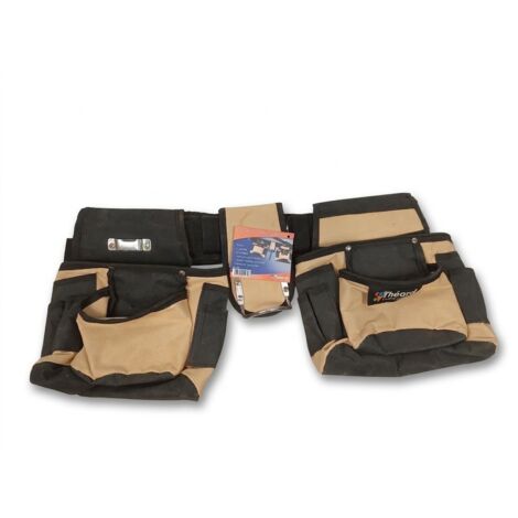 LÉON THÉARD - Ceinture porte-outils modulable - Nylon - Réf. 9006 - 2 poches et 1 porte-marteau amovibles - Ceinture ajustable à boucle métallique - Multi-compartiments et configuration... (1/5)