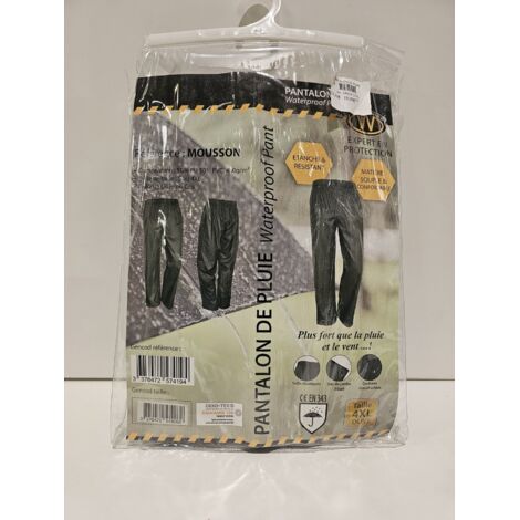W - PANTALON DE PLUIE MOUSSON - Waterproof 400g/m² - Étanche et résistant - Neuf - Voir photos (1/2)