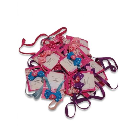 Lot de bandeaux - BARBIE - Accessoires cheveux élastiques - Nœuds à pois et cœur silhouette - Style fantaisie - Neuf - Voir photos (1/5)