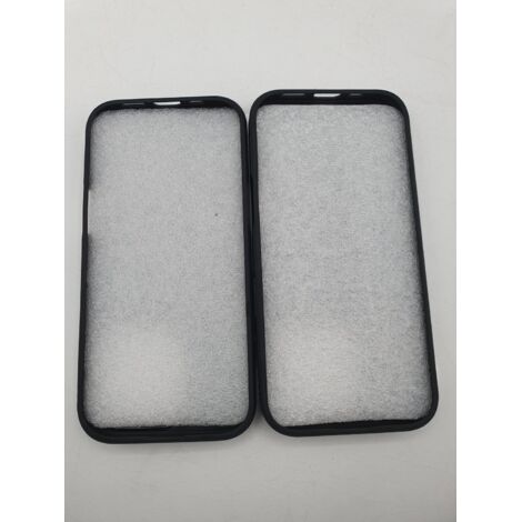 Lot de 2 - SANS MARQUE - Coques de protection smartphone - Dos blanc brillant et bords TPU noirs - Protection antichoc coins renforcés - Voir photos (1/5)