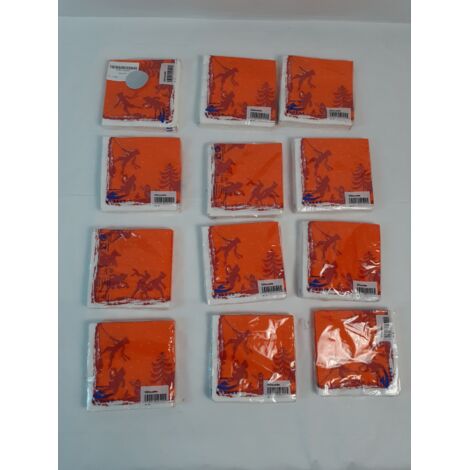 Lot de 11 - MANEGE - Serviettes en papier - 25x25cm 2 plis - Thème Silhouette Hiver - Neuf - Voir photos (1/3)