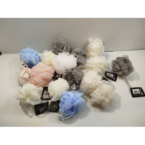 Lot de 15 Fleurs de bain - URBAN LIVING - Coloris assortis - Exfoliation douce et mousse généreuse - Voir photos