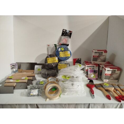 Lot de plusieurs articles - TOOM 3M FER - Quincaillerie Peinture et EPI - Masques KN95 Lunettes et Cordage - Idéal déstockage - Voir photos (1/5)