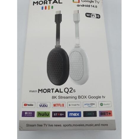 MORTAL - Android TV STICK - Q2s 8K Ultra-HD - Android 14.0 - Wi-Fi 6 - Streaming fluide et compact - Voir photos (1/5)