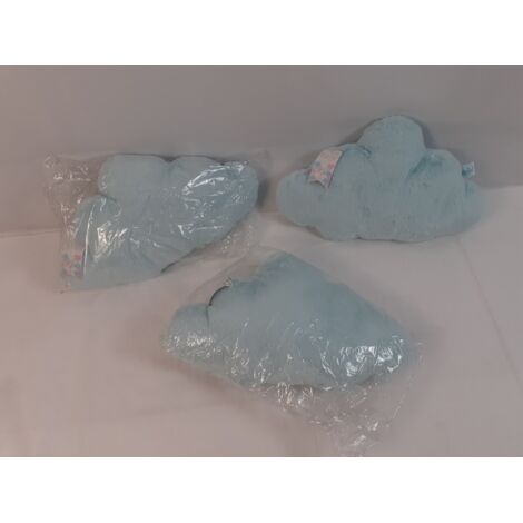 [Lot de 3] - BABY NAT' - Coussins nuages - Bleu ciel aspect peluche - Décoration chambre enfant douce - Voir photos (1/4)