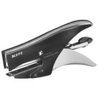 Leitz Pince Agrafeuse, Capacité 15 Feuilles, Noir Satiné, Boîtier Métallique Ergonomique, Chargement par l'Arrière, Agrafes Incluses P2 (No. 10), Gamme Style, 55646094