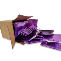 Lot de 400 - OFFICE DEPOT - Enveloppes bulles métallisées - Format B00 Violet brillant - Protection matelassée et fermeture adhésive - Neuf - Voir photos