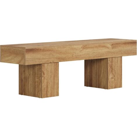Tribesigns 140 cm Sitzbank Esszimmerbank, Bauernhaus Holz-Bank Küchenbank Lange Sitzbank für Wohnzimmer, Flur, Eingangsbereich, Schlafzimmer, Fußende des Bettes,Braun