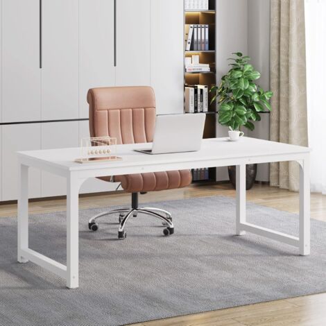 Tribesigns Mesa Escritorio, Escritorio de Estudio para Oficina en casa, Escritorios de Estilo Moderno para Dormitorio, Montaje Sencillo (160 x 80 x75 cm, White)
