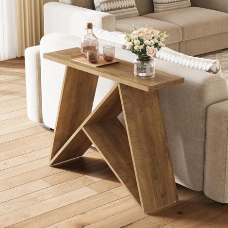Tribesigns Mesa Consola De 105 Cm – Estilo Rústico Con Patas Triangulares De Madera, Ideal Para Recibidor, Salón O Detrás Del Sofá