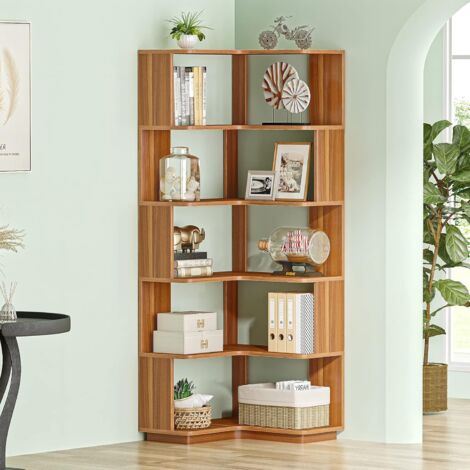 Libreria angolare a parete con 5 ripiani marrone vintage e nero Island | Maisons du Monde