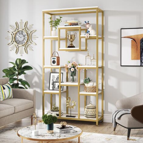 Shintenchi Libreria Industriale Con Ante | 6 Ripiani | Altezza 179 Cm | Grigio | Per Soggiorno, Studio E Ufficio