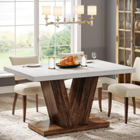 Tribesigns Tavolo Da Pranzo Quadrato Per 4 Persone, 90 X 90 X 76 Cm Con Base In Metallo Tavolo Da Cucina Rotondo Con Vano Portaoggetti Per Casa Sala Da Pranzo Soggiorno Bianco 88579625