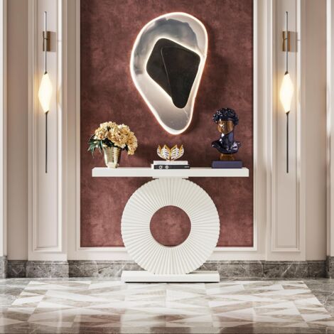Tavolo Consolle Sottile In Legno, 105x81x30 Cm – Con Ripiano, Per Corridoio, Ingresso, Soggiorno – Mobile Da Esposizione Salvaspazio - 3