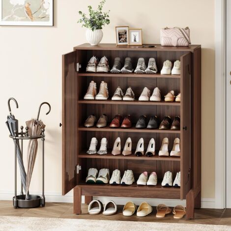 Scarpiera Da Parete In Metallo Nero 6 Paia, Organizer Rettangolare Per Ingresso E Armadio, 66x20x30 Cm - 2