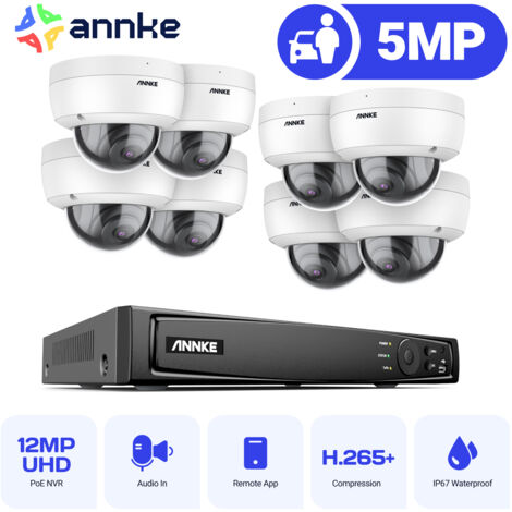 Annke – Kit de vidéosurveillance 6MP NVR avec 8 caméras IP PoE – Vision nocturne couleur – IP67 étanche – Enregistrement audio intégré - NVR 8 X (1/5)