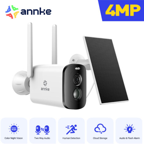 ANNKE Caméra de Sécurité Sans Fil Extérieure 4MP Double Lumière WiFi avec Panneau Solaire,Vision Nocturne Couleur,Détection de Mouvement, Audio Bidirectionnel (1/5)