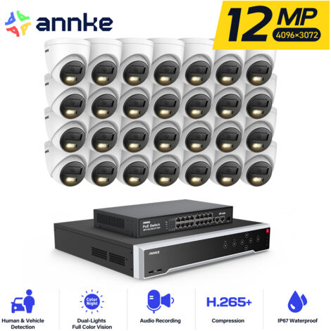 ANNKE 12MP Kit de Vidéosurveillance Extérieure 32CH NVR 28×Caméras Intelligente Double Lumière Vision Nocturne,Alerte Email Détection Mouvement Caméra de Surveillance APP/PC à Distance (1/5)
