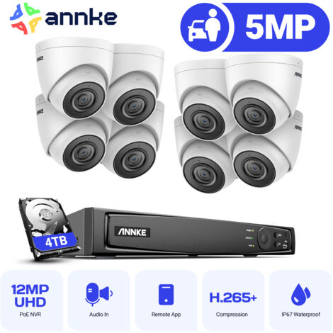 ANNKE H500 PoE Tower Kit de vidéosurveillance 6MP NVR 8X 5MP Caméras IP Système de caméra extérieure, EXIR 2.0 Vision nocturne, IP67 résistant aux intempéries 4TB (1/5)