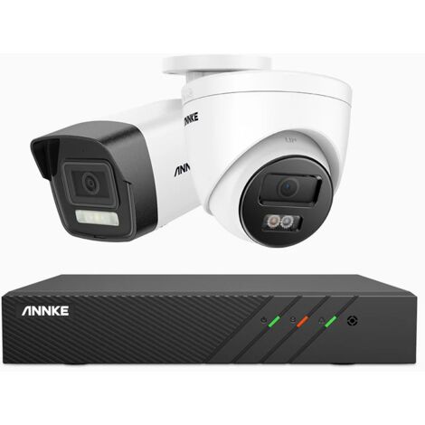 ANNKE Système de sécurité PoE 3K 8 canaux avec 1 caméra Bullet et 1 caméra tour, vision nocturne couleur, disque dur 4 To (1/5)