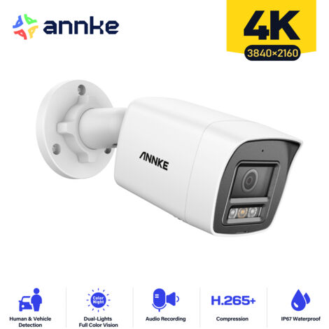 ANNKE AC500 3K PoE Security Camera, Outdoor Surveillance Wired Cameras For Home Security, AI Human/Vehicle Detection, Smart Dual Light, Color Night Vision, 120 DB WDR, 2.8mm Lens, Built-in Mic-Black