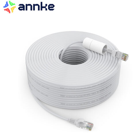 ANNKE Câble Ethernet Cate5 de 30 m pour caméras de surveillance PoE IP extérieur intérieur ordinateur maison bureau vitesse de transmission élevée 100 Mbit/s