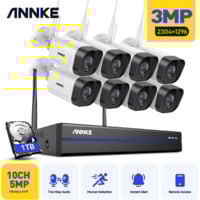 ANNKE 3MP KIT DE VIDÉOSURVEILLANCE SANS FIL VISION NOCTURNE DÉTECTION MOUVEMENT WIFI 8 CAMÉRAS 1 To