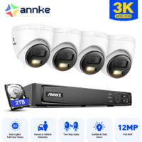ANNKE 5MP Kit de Vidéosurveillance Exterieure 8CH NVR 4×Caméras Intelligente Double Lumière Vision Nocturne,Audio 2 Voies,Détection Mouvement,APP/PC à Distance Système de Sécurité Caméra 2TB