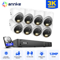 ANNKE 5MP Kit de Vidéosurveillance Exterieure 8CH NVR 8×Caméras Intelligente Double Lumière Vision Nocturne,Audio 2 Voies,Détection Mouvement,APP/PC à Distance Système de Sécurité Caméra 1TB