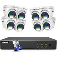 ANNKE 8CH Kit de Vidéosurveillance DVR 82MP Couleur Vision Nocturne Surveillance Distance Sécurité Caméra Système - 1TB HDD